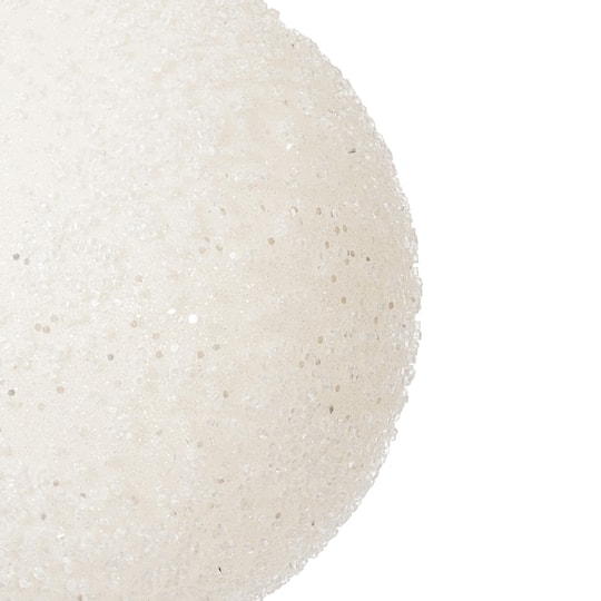 Vickerman 12" White Glitter Hail Ball Ornament